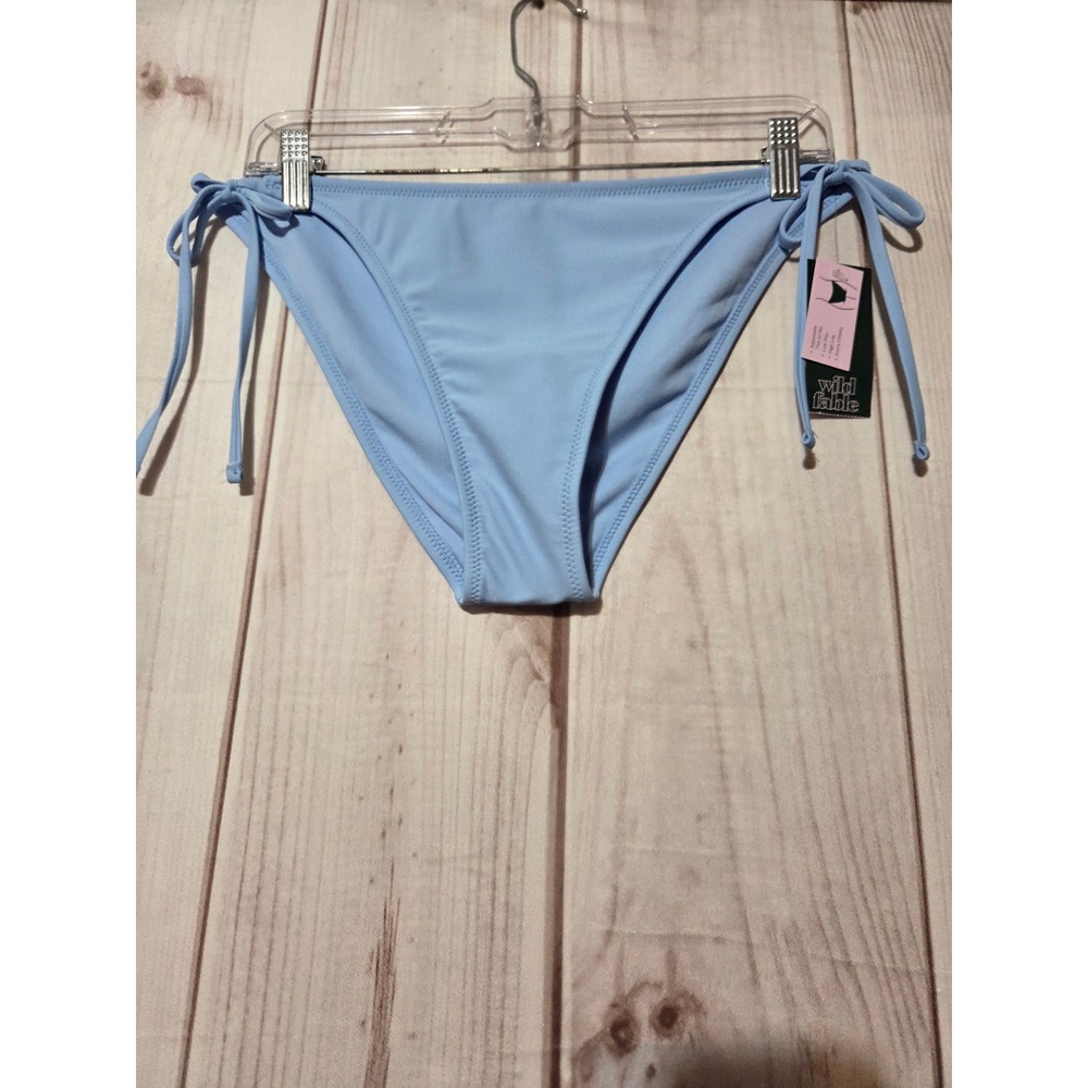 Wild Fable Light Blue Side Tie Bikini Bottom Extra Cheeky Low Rise High Leg L